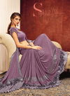 MAHOTSAV ESTELLA Latest Designer Fancy Praty Wear Self Striped Fabric Sequins And Thread Embroidery Lycra Heavy Saree Collection